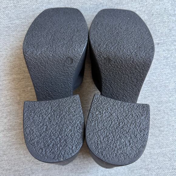 Free People Gwen Platform Mary Janes Black Shoes Boho Sz 8.5 - Picture 8 of 13